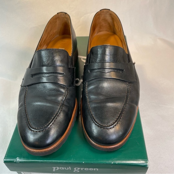 Paul Green Black Leather Becca Loafers - Super Soft Flats Women’s US size 6.5